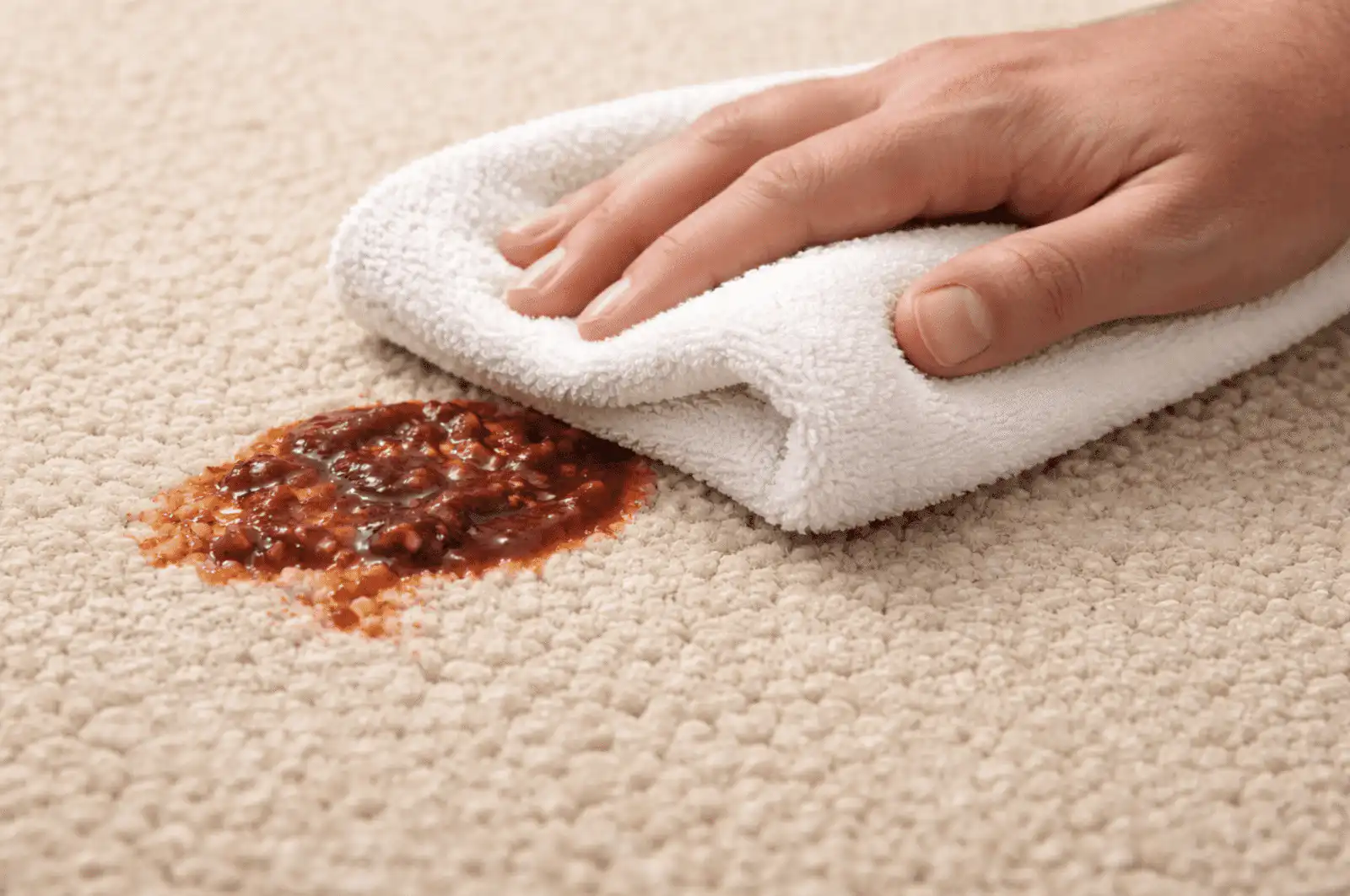Blotting BBQ Spill on Carpet