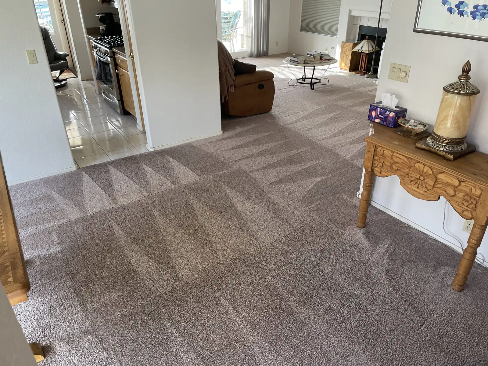 Organic carpet cleaning results - living room Phoenix AZ