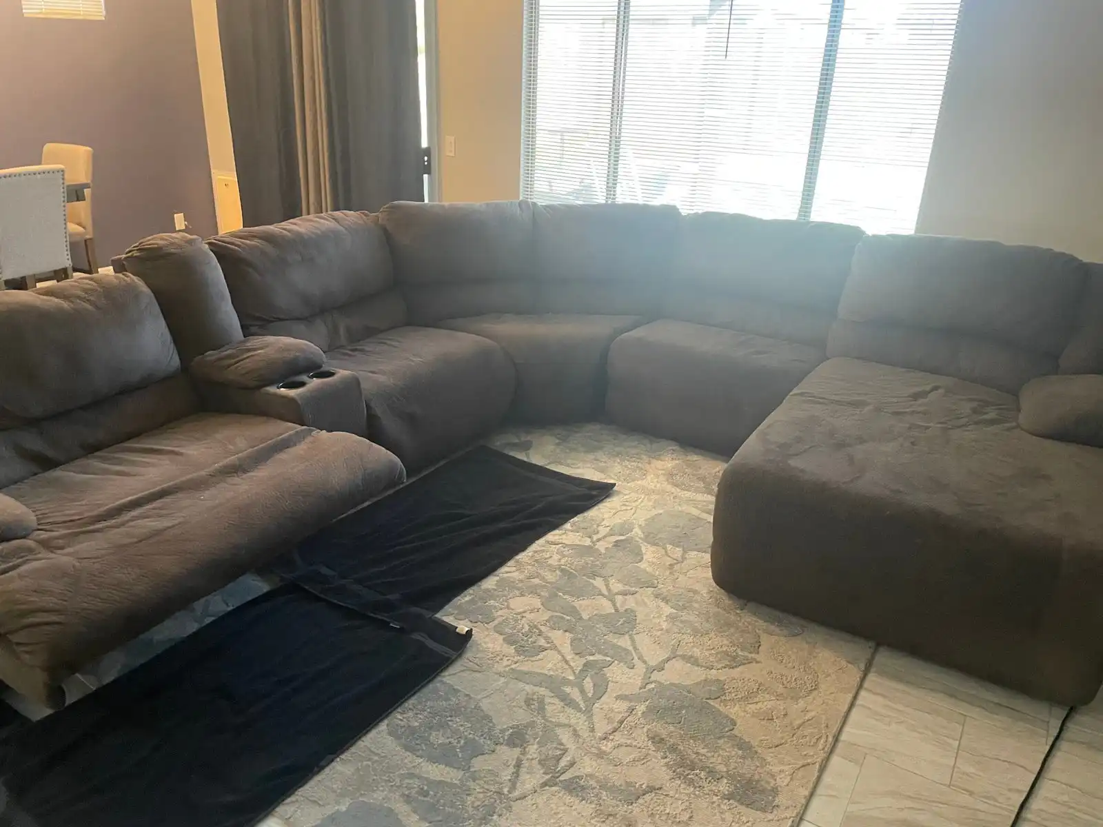 Before and after sectional cleaning results