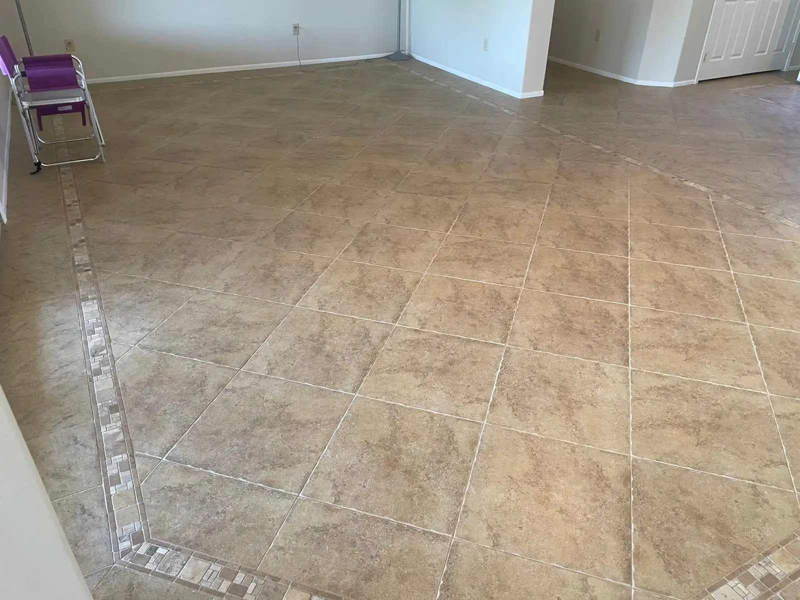 Before and after tile and grout cleaning results