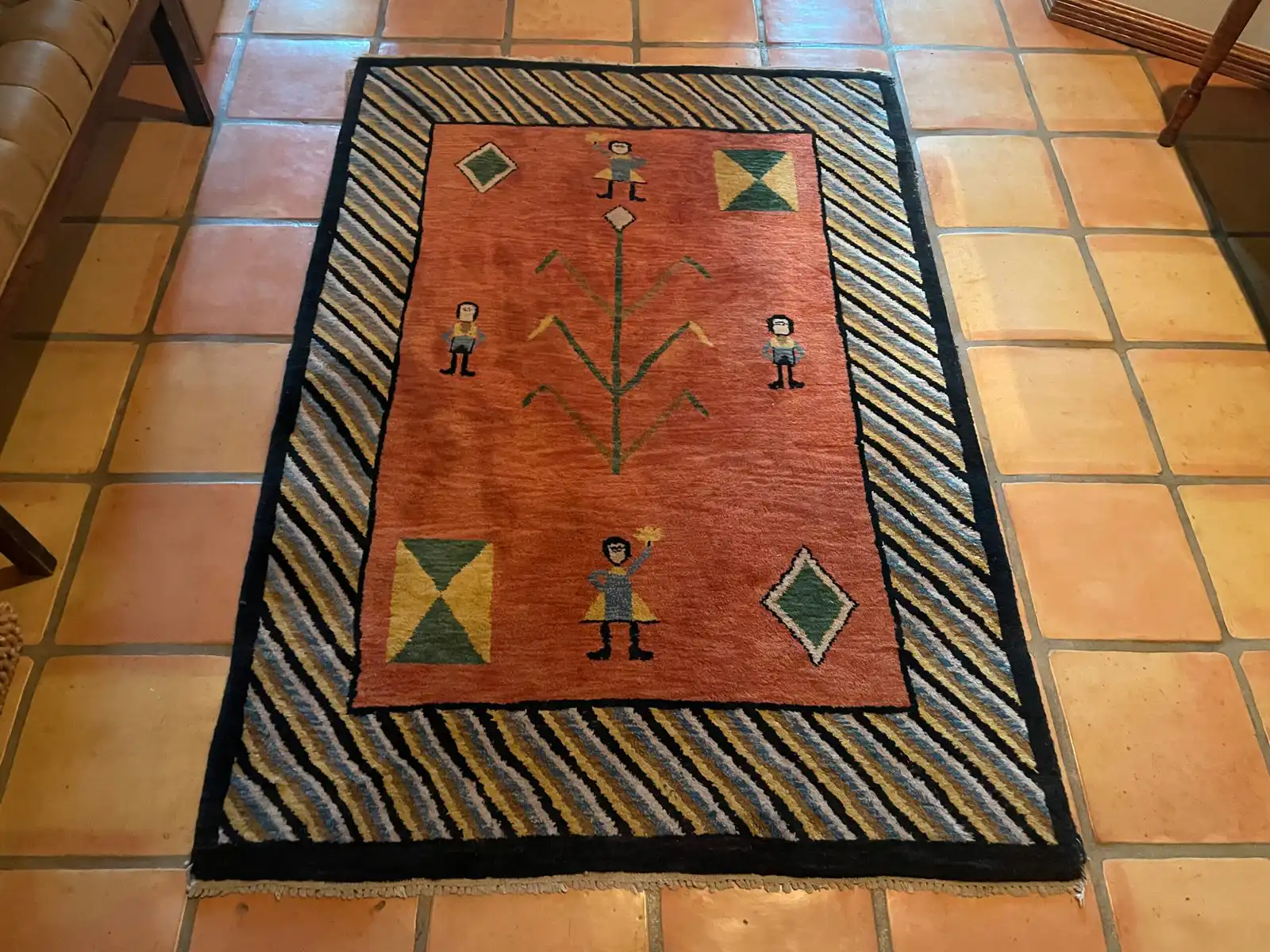 Before and after wool rug cleaning results